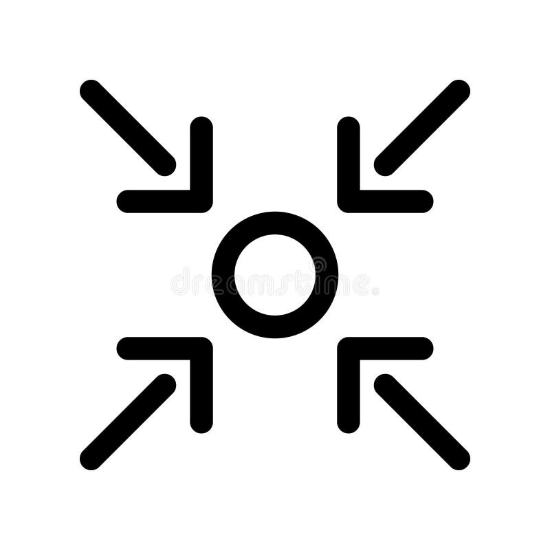 在这里您点象和四个箭头 概述现代设计元素 与环绕的简单的黑平的传染媒介标志 皇族释放例证 在这里您点象和四个箭头 概述现代设计元素 与环绕的简单的黑平的传染媒介标志 皇族释放例证