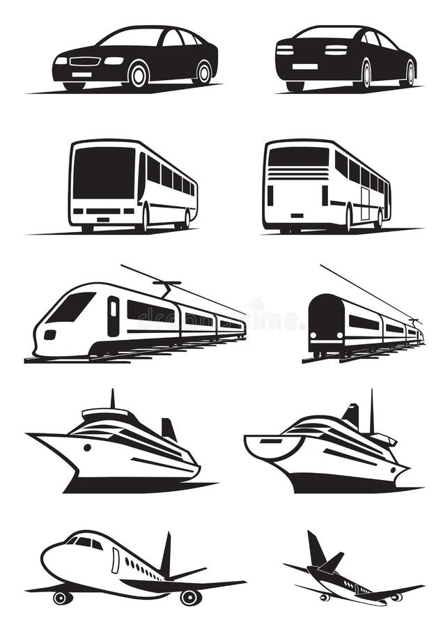 Passenger transportation in perspective - vector illustration. Passenger transportation in perspective - vector illustration