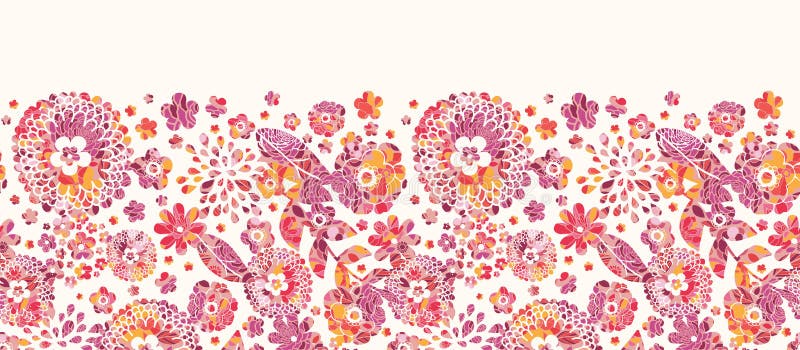 Vector vibrant textured flowers golden horizontal seamless pattern background with hand drawn line art floral elements. Vector vibrant textured flowers golden horizontal seamless pattern background with hand drawn line art floral elements.