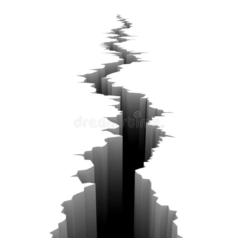 Earth Crack on white. 3d illustration. Earth Crack on white. 3d illustration