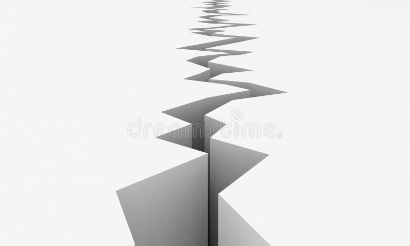 Earthquake crack 3d vector concept. Earthquake crack 3d vector concept