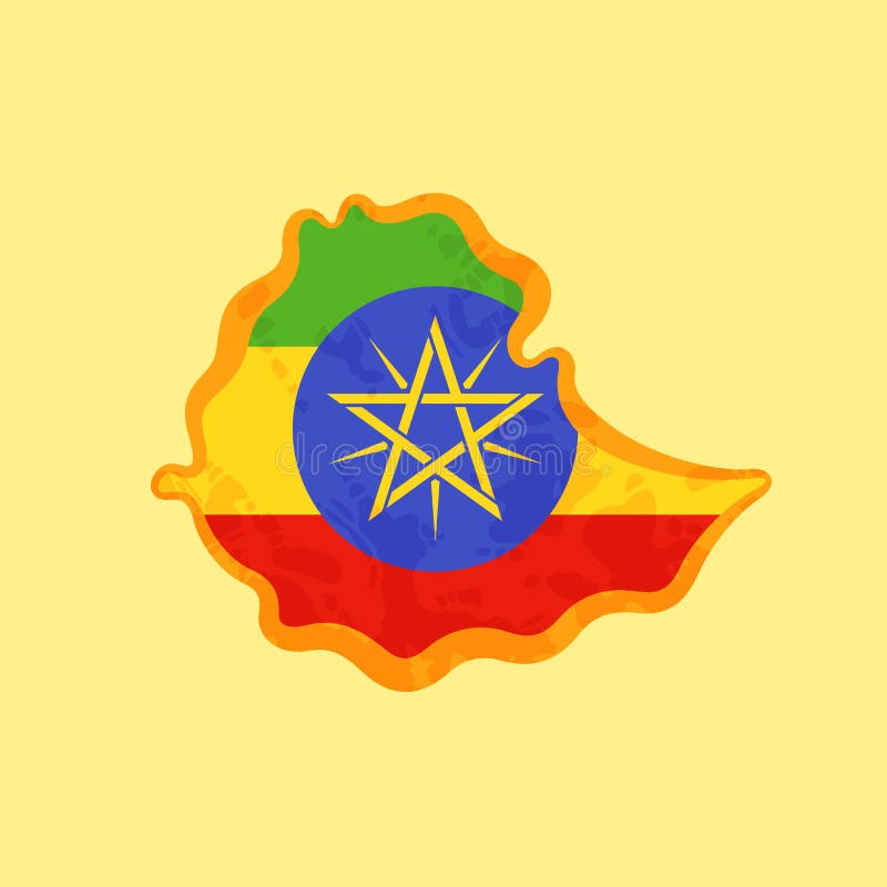埃塞俄比亚 — 用埃塞俄比亚国旗着色的地图 皇族释放例证 埃塞俄比亚 — 用埃塞俄比亚国旗着色的地图 皇族释放例证