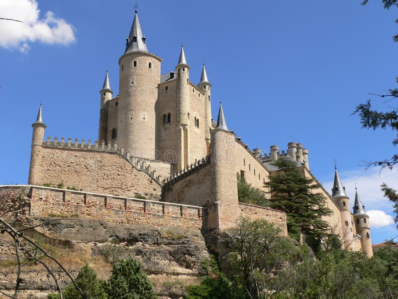 View of the Alcazar of Segovia, a hot summer day. View of the Alcazar of Segovia, a hot summer day.