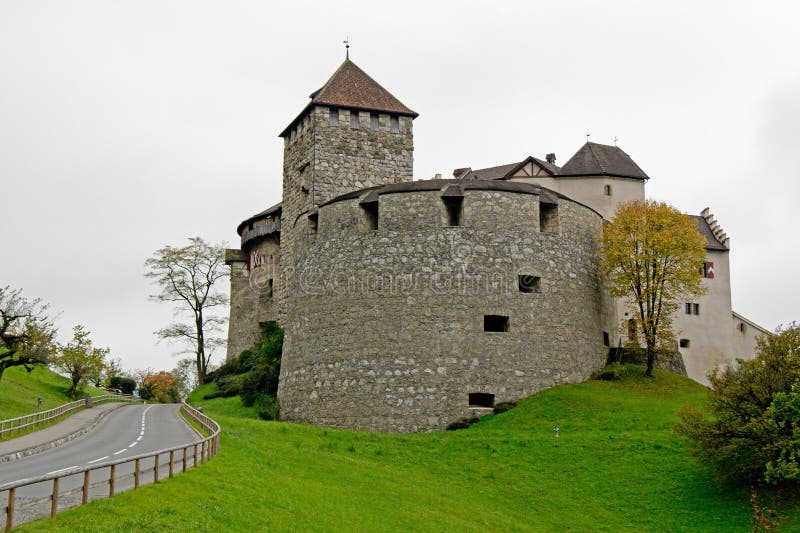 瓦杜兹城堡，列支敦士登 免版税库存图片