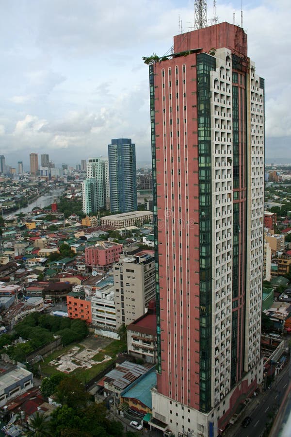 urban sprawl of densely populated and crowded Makati city in manila capital of the philippines. urban sprawl of densely populated and crowded Makati city in manila capital of the philippines