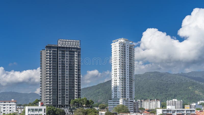 城市景观. 摩天大楼的多层建筑 免版税图库摄影