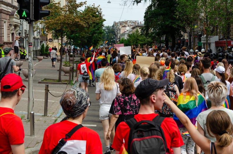 基辅,乌克兰- 2019年6月23日 3月平等 LGBT行军KyivPride E 免版税库存照片 基辅,乌克兰- 2019年6月23日 3月平等 LGBT行军KyivPride E 免版税库存照片