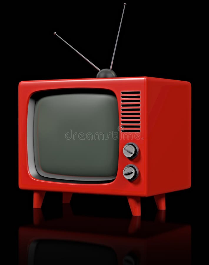 A stock photo of a Retro plastic television. A stock photo of a Retro plastic television