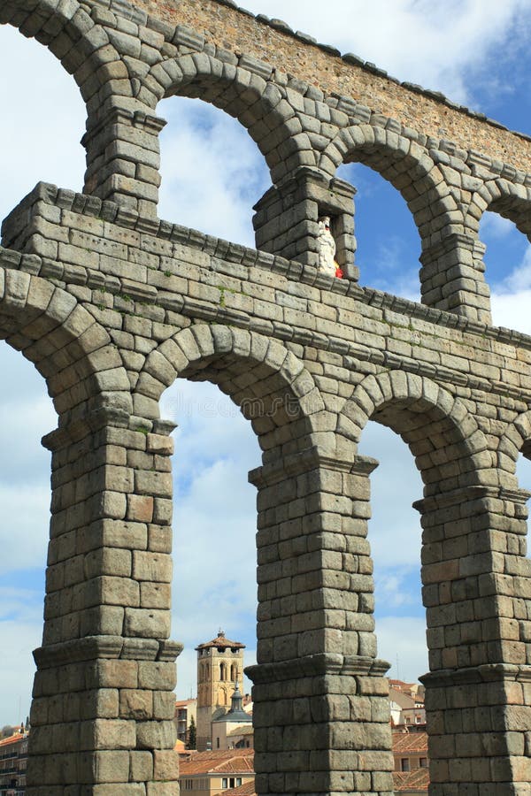 The roman aquaduct in Segovia, Spain. The roman aquaduct in Segovia, Spain.