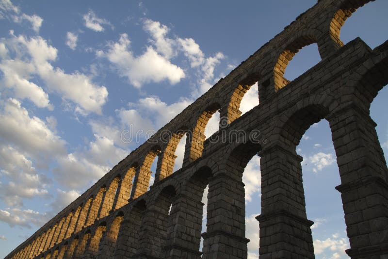 Segovia famous aqueduct in Spain, heritage of humanity. Segovia famous aqueduct in Spain, heritage of humanity.