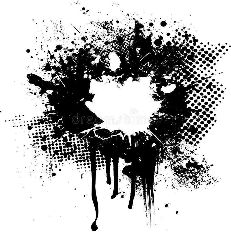 Halftone and ink splat abstract image with room for your own text. Halftone and ink splat abstract image with room for your own text