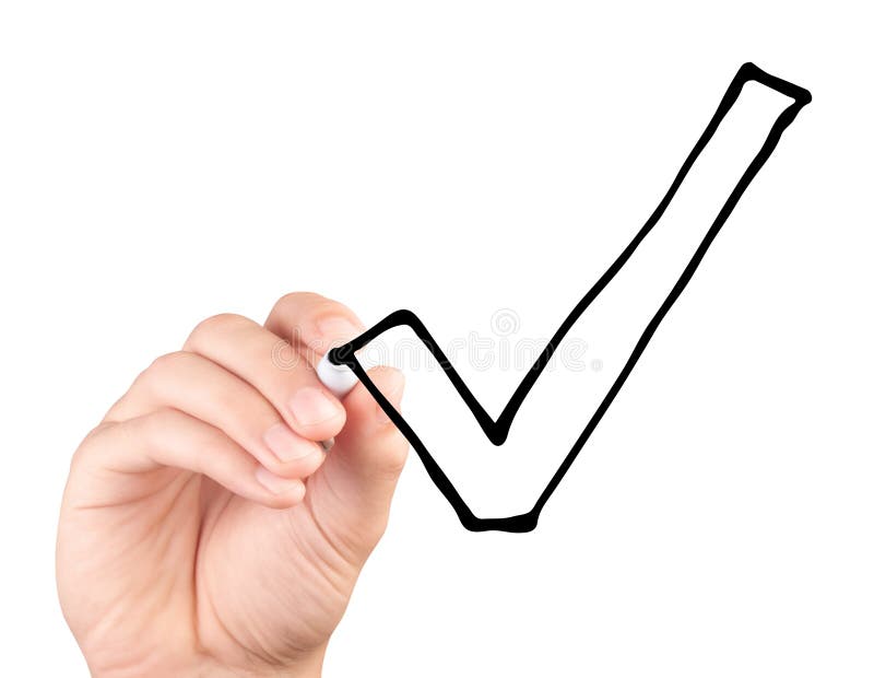 手绘对勾 免版税图库摄影