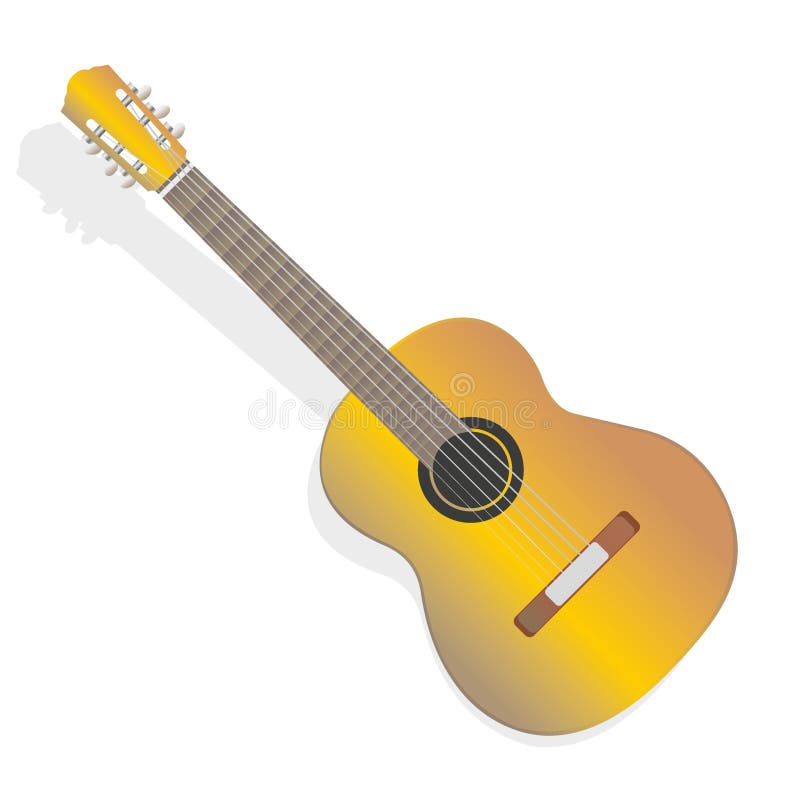 Acoustic guitar isolated on white background. Acoustic guitar isolated on white background