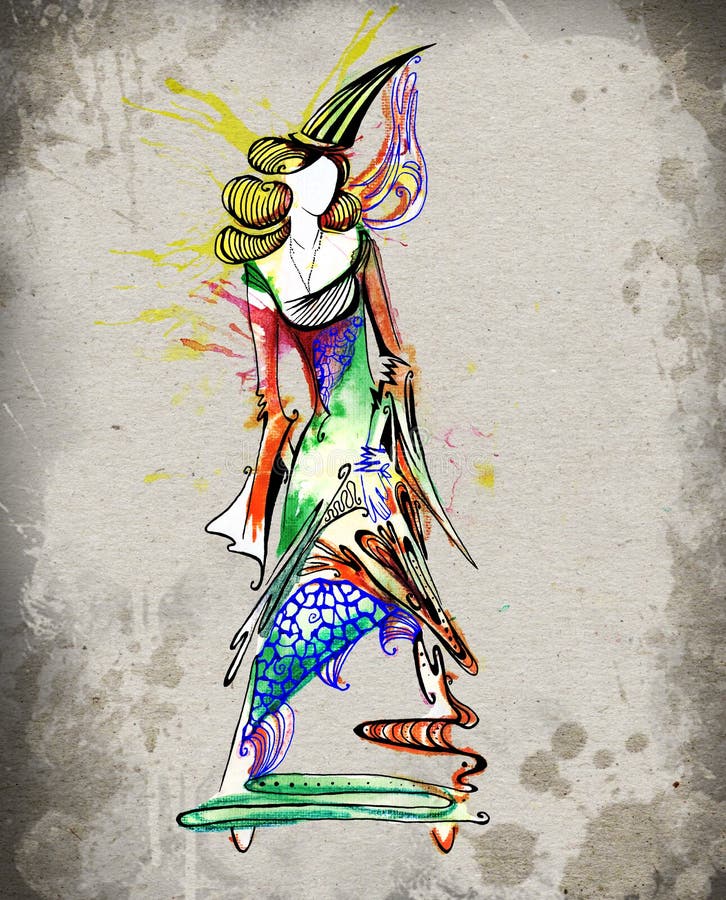 处女座的黄道带标志作为的美丽的女孩 向量例证