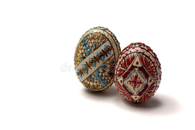 Painted Easter eggs isolated on white backgroud. Painted Easter eggs isolated on white backgroud