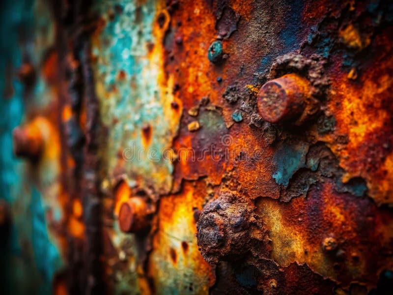 复杂的锈钢质地 — 工业砂砾与抽象美的宏观摄影探索 库存例证