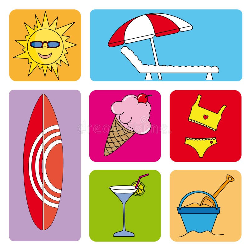 Summer and travel icon set. beach. Summer and travel icon set. beach
