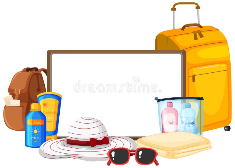 A Summer Trip Equipment Banner illustration. A Summer Trip Equipment Banner illustration