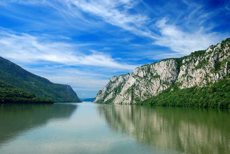 River Danube gorge in Serbia. River Danube gorge in Serbia