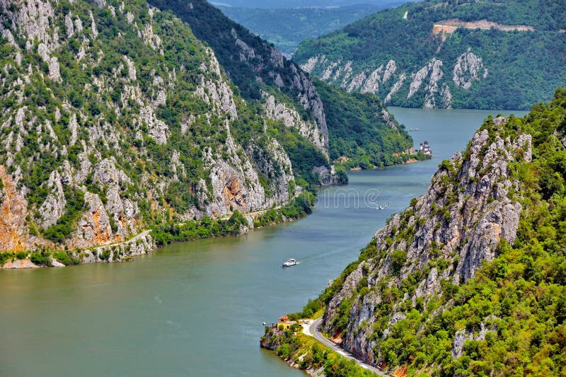 View of the Danube River and Gorges, Romania. View of the Danube River and Gorges, Romania