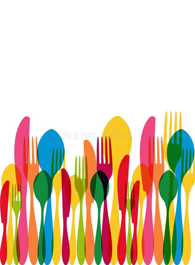 Colorful transparency cutlery seamless pattern. This EPS10 vector illustration is layered for easy manipulation and custom coloring. Colorful transparency cutlery seamless pattern. This EPS10 vector illustration is layered for easy manipulation and custom coloring