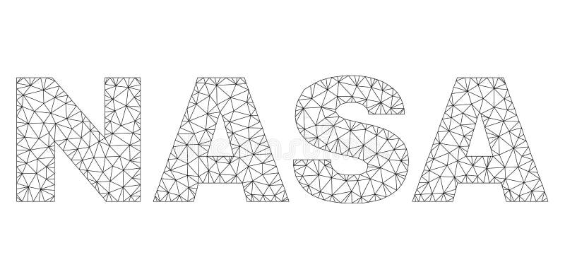 Mesh vector NASA text. Abstract lines and points form NASA black carcass symbols. Linear carcass 2D polygonal mesh in vector EPS format. Mesh vector NASA text. Abstract lines and points form NASA black carcass symbols. Linear carcass 2D polygonal mesh in vector EPS format.