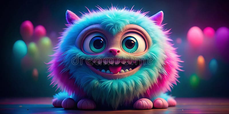 夜晚柔和怪兽光毛大眼捕捉夜间摄影的魔力 皇族释放例证