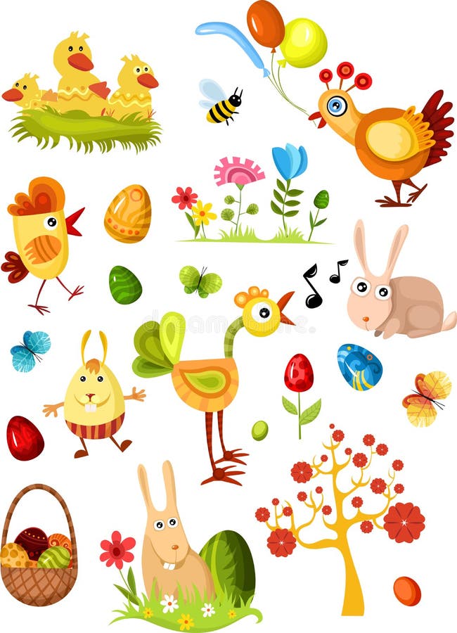 vector Illustration of a big easter set new. vector Illustration of a big easter set new