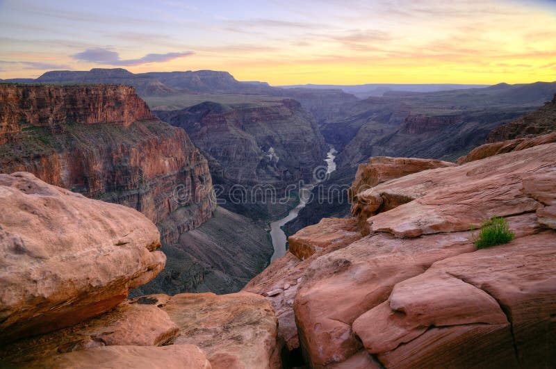 Grand Canyon - Toroweap Point after sunset. Grand Canyon - Toroweap Point after sunset