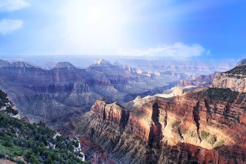 The Grand Canyon in Arizona USA. Looking from the north rim. The Grand Canyon in Arizona USA. Looking from the north rim.