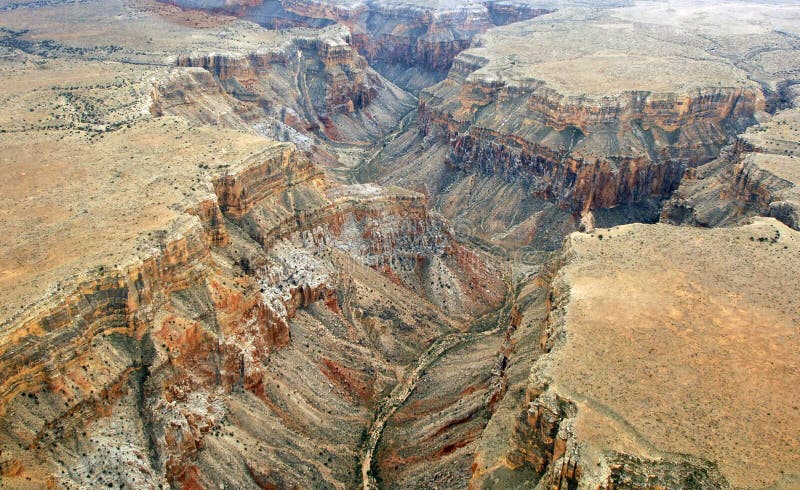 An aerial view of the grand canyon. An aerial view of the grand canyon