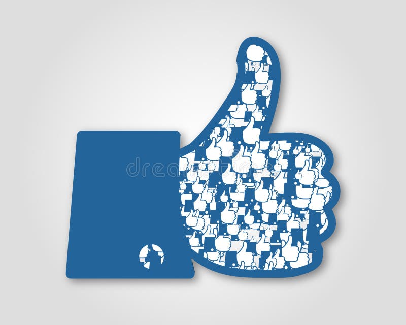 Blue facebook symbol of like. Blue facebook symbol of like