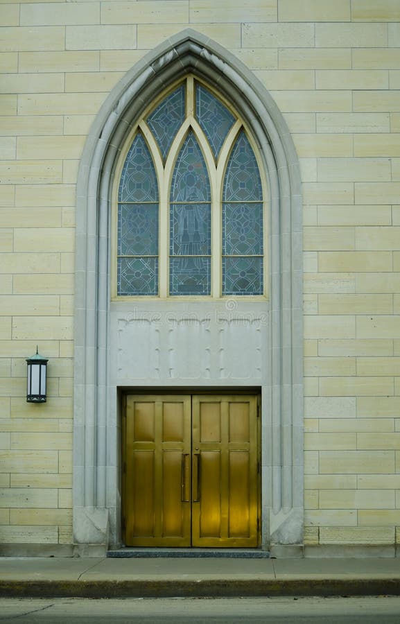 A beautiful cathedral - doors - in Dubuque, Iowa. A beautiful cathedral - doors - in Dubuque, Iowa