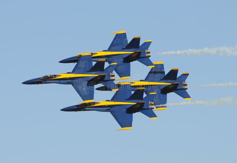 Houston, Texas - November 1, 2009: US Navy's Blue Angels aerobatic team performs aerial demonstrations at the annual Wings Over Houston airshow. Houston, Texas - November 1, 2009: US Navy's Blue Angels aerobatic team performs aerial demonstrations at the annual Wings Over Houston airshow