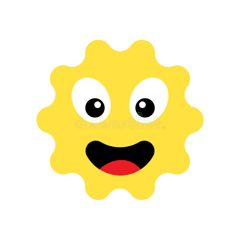 太阳在白色背景隔绝的emoji象 向量例证 太阳在白色背景隔绝的emoji象 向量例证