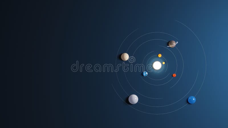 太阳系三维模型 库存图片