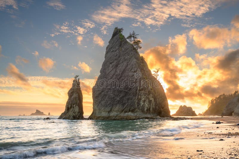 Olympic National Park, Washington, USA at Rialto Beach during sunset. Olympic National Park, Washington, USA at Rialto Beach during sunset.