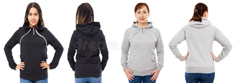 女性敞篷拼贴画被隔绝的前面和后面看法-有冠乌鸦嘲笑的白种人和黑人妇女 库存图片 女性敞篷拼贴画被隔绝的前面和后面看法-有冠乌鸦嘲笑的白种人和黑人妇女 库存图片