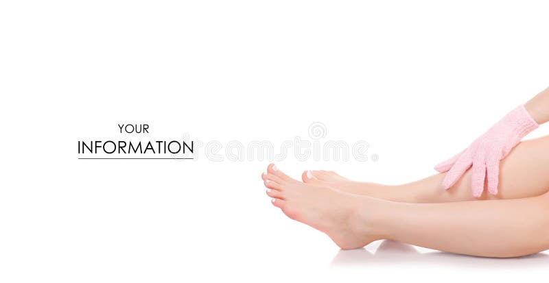 女性脚腿浴海绵手套按摩秀丽样式 库存照片