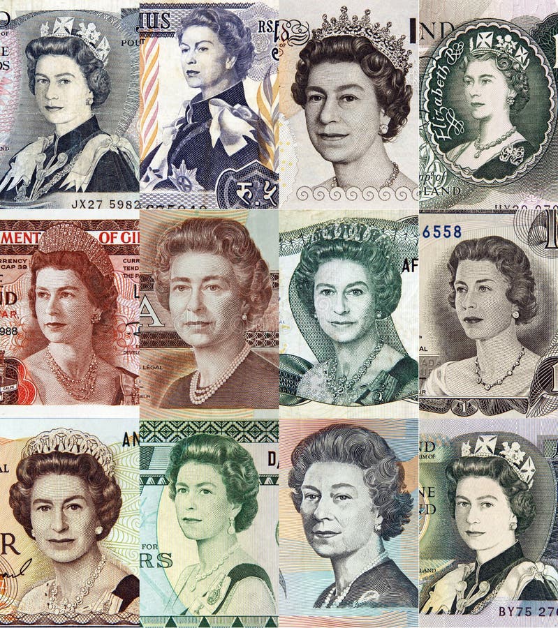 Portraits from banknotes of queen elizabeth II, engravings. Portraits from banknotes of queen elizabeth II, engravings