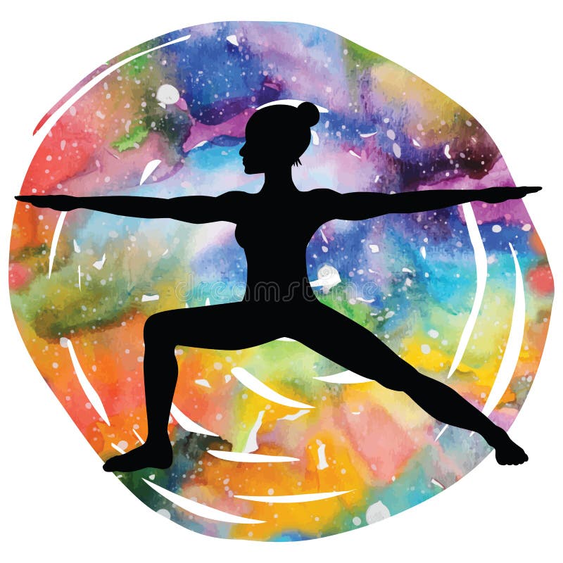 妇女剪影 战士2瑜伽姿势 Virabhadrasana 2 皇族释放例证 妇女剪影 战士2瑜伽姿势 Virabhadrasana 2 皇族释放例证