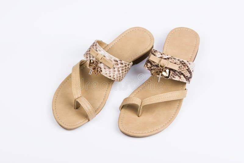 Women`s sandals on white background. Summer fashion. Women`s sandals on white background. Summer fashion.