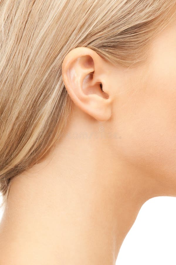 Bright closeup picture of woman's ear. Bright closeup picture of woman's ear