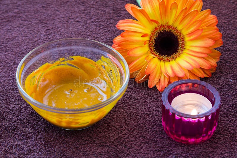 Preparation of the Turmeric face mask receipt set. Ingredients: -1/2 teaspoon turmeric powder -½ teaspoon organic apple cider vinegar -one tablespoon of organic, raw, bee honey -½ teaspoon milk or yogurt -one drop lemon essential oil or fresh lemon juice for skin brightening effect. Preparation of the Turmeric face mask receipt set. Ingredients: -1/2 teaspoon turmeric powder -½ teaspoon organic apple cider vinegar -one tablespoon of organic, raw, bee honey -½ teaspoon milk or yogurt -one drop lemon essential oil or fresh lemon juice for skin brightening effect