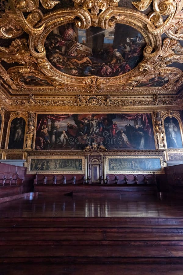 Interior of Palazzo Ducale or Doge`s Palace in Venice, Italy. Historic landmark. Interior of Palazzo Ducale or Doge`s Palace in Venice, Italy. Historic landmark