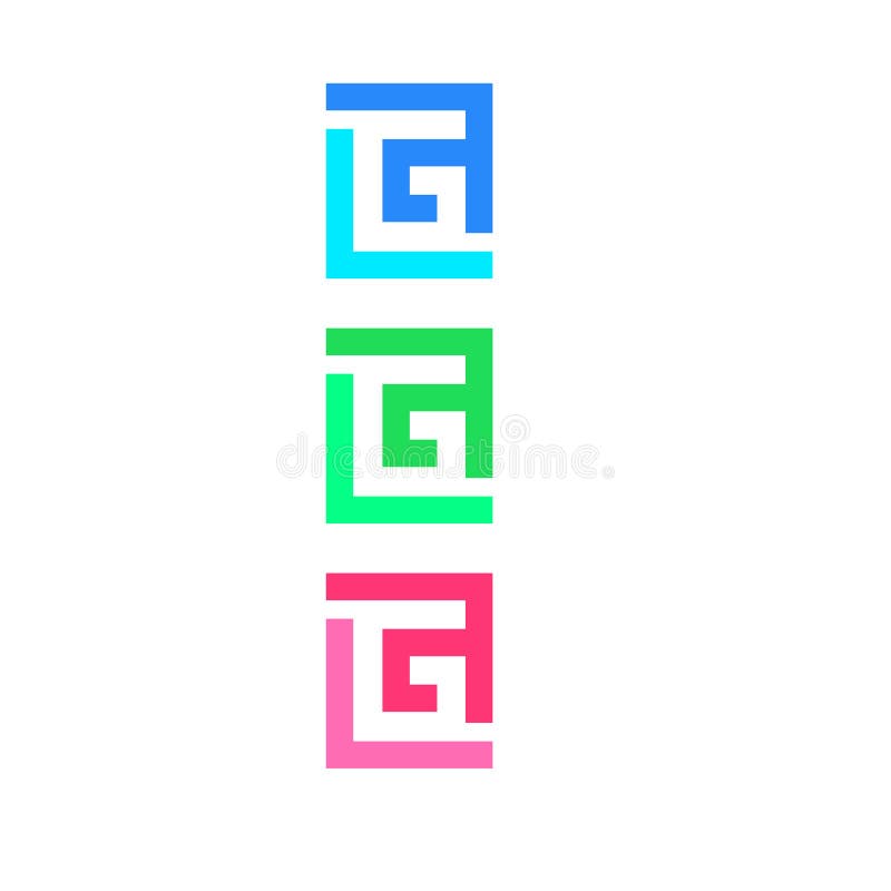 字母lg或gl初始单字符徽标设计矢量图 皇族释放例证