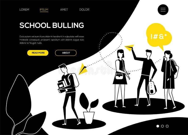 学校持强欺弱者-平的设计样式网横幅 向量例证 学校持强欺弱者-平的设计样式网横幅 向量例证