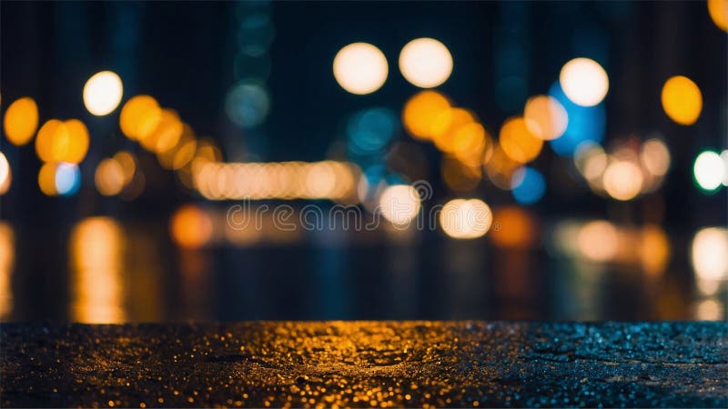 宁静的夜街灯箱背景上灯火通明的装饰灯 库存例证