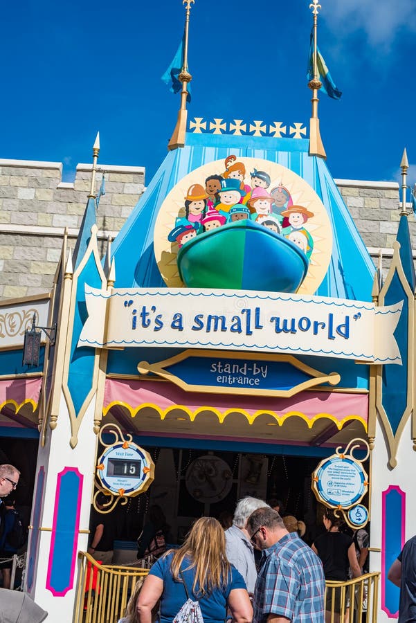 Orlando, Florida: December 2, 2017: `It`s a small world` ride at the Magic Kingdom, Walt Disney World. In 2016, the park received 20 million visitors. Orlando, Florida: December 2, 2017: `It`s a small world` ride at the Magic Kingdom, Walt Disney World. In 2016, the park received 20 million visitors.