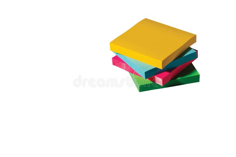 它注意到白色背景中孤立的块的彩色帖子的特写视图 库存照片 它注意到白色背景中孤立的块的彩色帖子的特写视图 库存照片